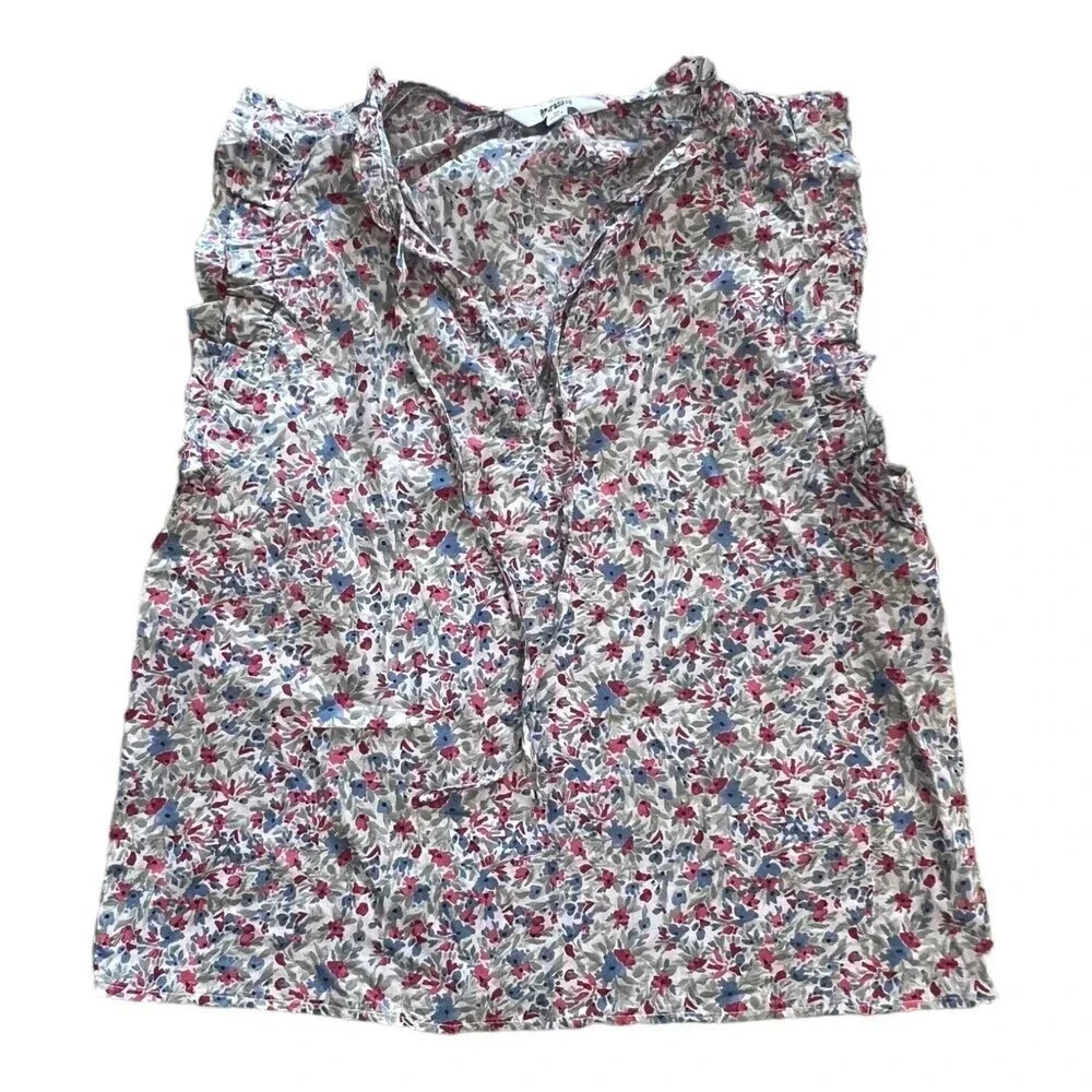 BB Dakota Steve Madden Purple Floral Ruffled Blouse M